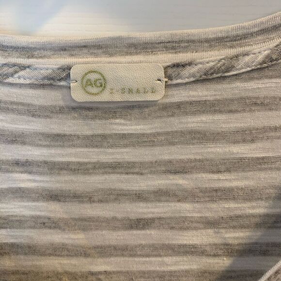 AG Gray and White Striped Tee - Picture 3 of 6